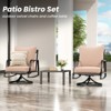 Maggift Patio Seating Set 3-Piece with Swivel Rocking Chair, Side Table and Thick Cushion for Backyard and Garden, Beige, 23.2" * 26.8" * 34.2" - 3 of 4