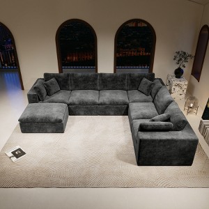 GDFStudio Verlano Modular Plush Corduroy Upholstered Sectional Sofa - 1 of 4