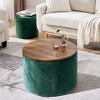 OUTSUPPLY 2 Piece Round Storage Ottoman Set, Multi-Functional Footrest, Hidden Storage for Living Room - 4 of 4