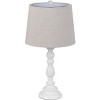 Cal Lighting BO-3096TB-2 60W Chester Candlestick Resin Table Lamp with Hardback Taper Drum Fabric Shade (Sold As Pairs), White - 2 of 4