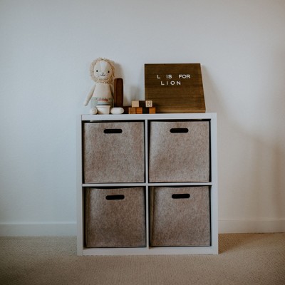 Oatmeal Felt Open Top Storage Cube Bin