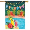 Poolside Paradise Summer House Flag Welcome Tropical 28" x 40" Briarwood Lane - 2 of 4