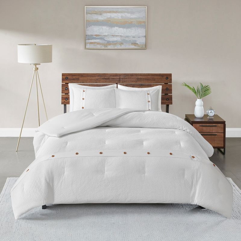 3pc Lucina Cotton Waffle Weave Comforter Set, 4 of 9