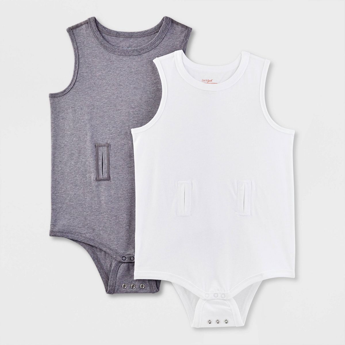 Kids' Adaptive 2pk Tank Bodysuit with Abdominal Access - Cat & Jack™