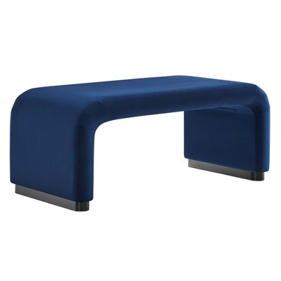 Modway Koda Velvet Waterfall Ottoman – Sculptural Accent Footrest in Soft Upholstery