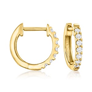 Ross-Simons 0.15 ct. t.w. Lab-Grown Diamond Hoop Earrings in 18kt Gold Over Sterling - 1 of 4
