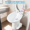 Yescom RV Camper Toilet Gravity Flush Enamel Elongated 20" High w/ Bidet Spray Caravan Enamel Toilet with Sprayer - 3 of 4