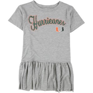 Touch by G-III Womens Miami Hurricanes Peplum Graphic T-Shirt - 1 of 2