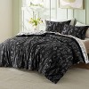Bedsure | 2/3 Pcs Floral Printed Reversible Sage Green Comforter Set Queen Size Soft Designed Plants Pattern Bedding Set - 2 of 4