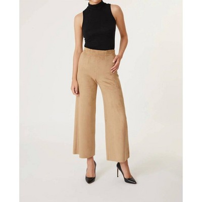 Women's Faux Suede Wide Leg Crop Pant - Level99 M