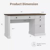 54" Fluted Modern Desk With Charging Station & File Cabinet,Office Desk w/Built-in Drawers- Storage Office Desk for Study, Living Room & Bedroom - 2 of 4
