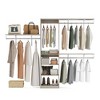 MAYEERTY Khaki 96x16x75" Heavy Duty Wood Closet Organizer - 4 Rods & 5 Shelves, Fits 5-10 ft Spaces - 4 of 4