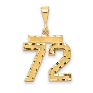 Black Bow Jewelry 14K Yellow Gold, Varsity Collection, Medium D/C Pendant Number 72 - 1 of 4