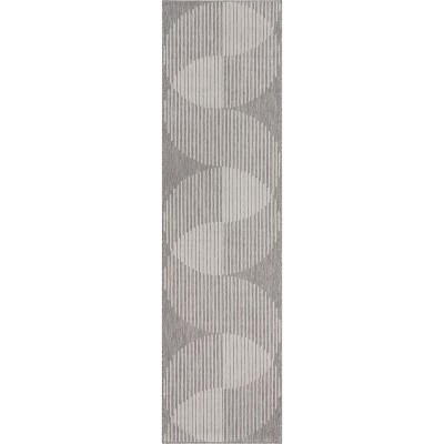 Well Woven Alder Indoor OutdoorFlat Weave Pile Stripes Circles Geometric Area Rug