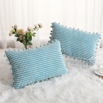 2 Pack Pom Pom Decorative Throw Pillow Covers