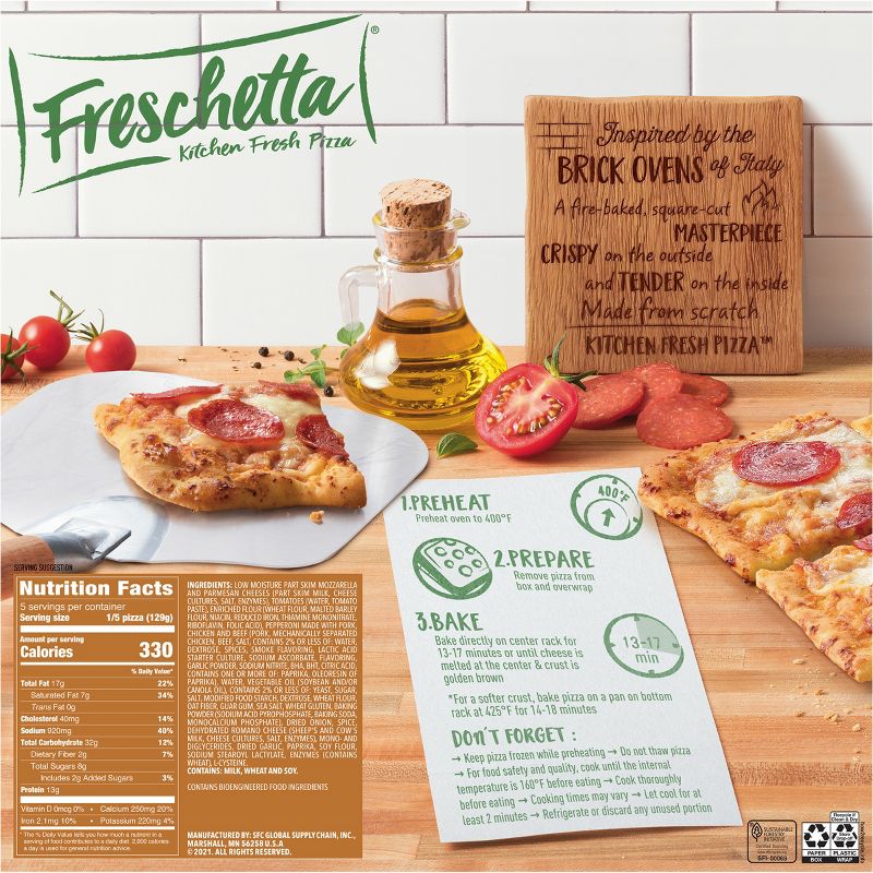 Freschetta Brick Oven Pizza Pepperoni and Italian Style Cheese - 22.7oz, 5 of 11