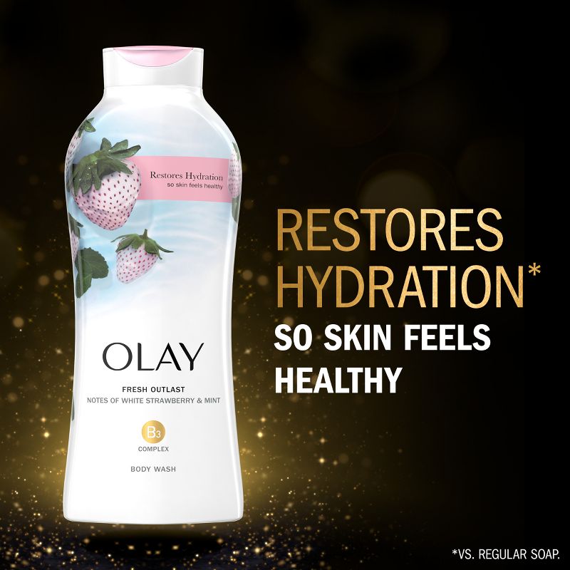 Olay Fresh Outlast Body Wash White Strawberry &#38; Mint - 22 fl oz, 4 of 12