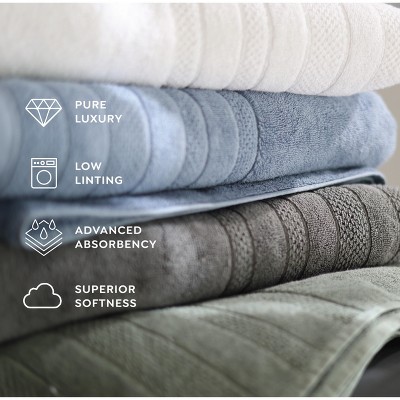 True Luxury Organic Cotton Blue 4-Pack Bath Towel Set