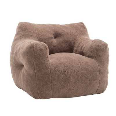 CAVINAS Plush Teddy Bean Bag Chair with Arms,BeanBag Chair with High-Density Foam,Gaming Bean Bag Chairs for Adults,Bean Bag Couch for Living Room