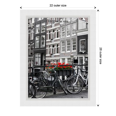 Blanco White Geometric Wood Wall Picture Frame