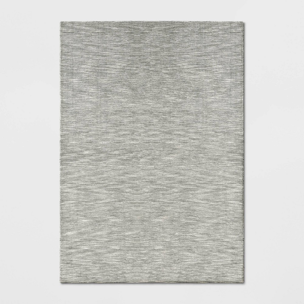 7'x10' Viscose Cross Hatch Solid Area Rug Silver - Project 62™