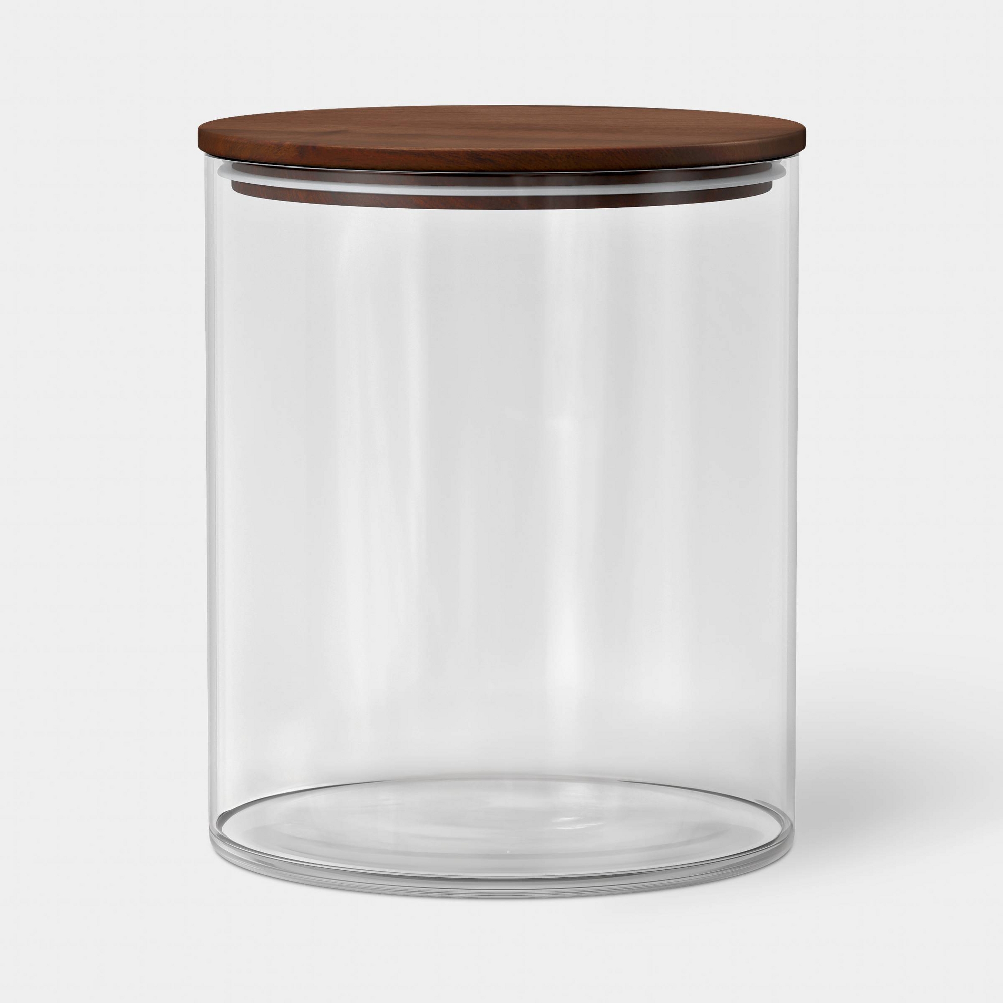 96oz Canister Dark Wood Top Medium Clear - Threshold™