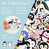 Wrapables Waterproof Vinyl Stickers for Water Bottles, Laptop, Phones, Skateboards, Decals for Teens, 100pcs, Penguin Fun - 2 of 4