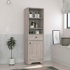 Akoasm Linen Bathroom Medicine Storage Cabinet With Shelve 1 Door-Gray - 4 of 4