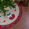 Northlight 36" Burlap Plaid Tree Skirt with Christmas Puddings - 2 of 4