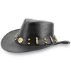 Collections Etc Leather Bullet Trimmed Hat - 2 of 4
