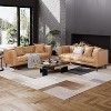 Faux Leather Sofa Couch, Modern 78" W Sofa with Deep Seats, 3 Seater Sofa Couch with 2 Throw Pillows and Wood Legs, for Living Room - 4 of 4