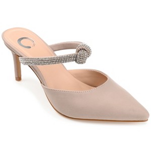 Journee Womens Lunna Mules Mid Stiletto Pointed Toe Pumps - 1 of 4
