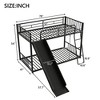 Twin Over Twin Size Metal Bunk Bed with Slide 4B - ModernLuxe - 3 of 4