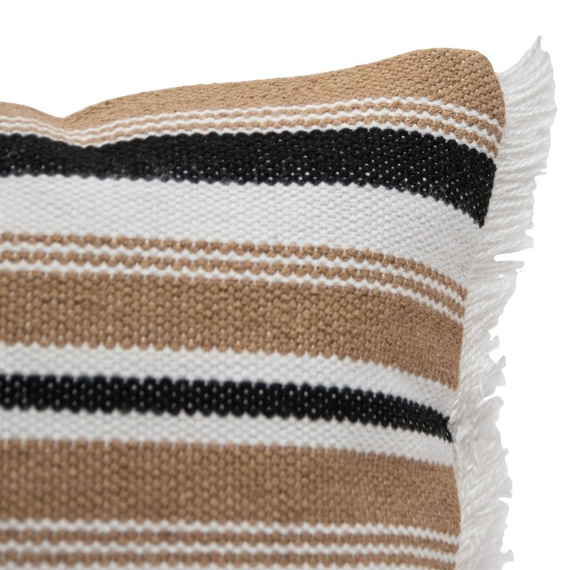 18x18 Inches Hand Woven Brown Polyester with Polyester Fill Pillow - Foreside Home & Garden, 2 of 6