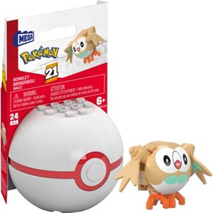 MEGA Pokemon Rowlet Building Toy Kit Poseable Action Figure 24pc - 1 of 4