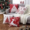 TackView Christmas Pillow Covers Set of 4, Christmas Decorations Merry Christmas Snowflake Throw Pillow Covers Deer Xmas Tree Decor - 2 of 4