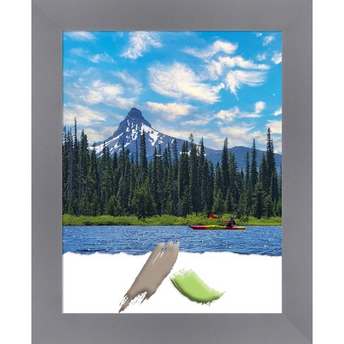 11"x14" Edwin Wood Picture Frame Art Gray - Amanti Art: Modern Wall Decor, Acrylic Glazing - image 1 of 4