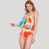 Anna-Kaci Swim Women's Tankini Swimsuit with Loose Flowy Top and Tropical High Waist Bottom - 3 of 4