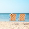 VisioGear 2PCS Outdoor Folding Beach Chair, Portable Foldable Camping Chair for Patio, Fishing, Orange & White, 22.8“*21.7"*36.6" - 4 of 4