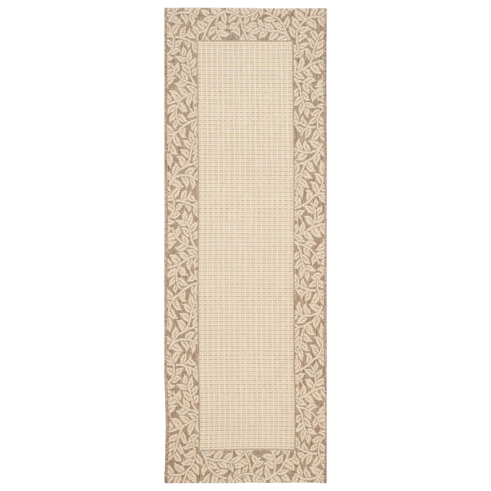 2'3inX6'7in Runner Aalborg Patio Rug Natural/Brown - Safavieh