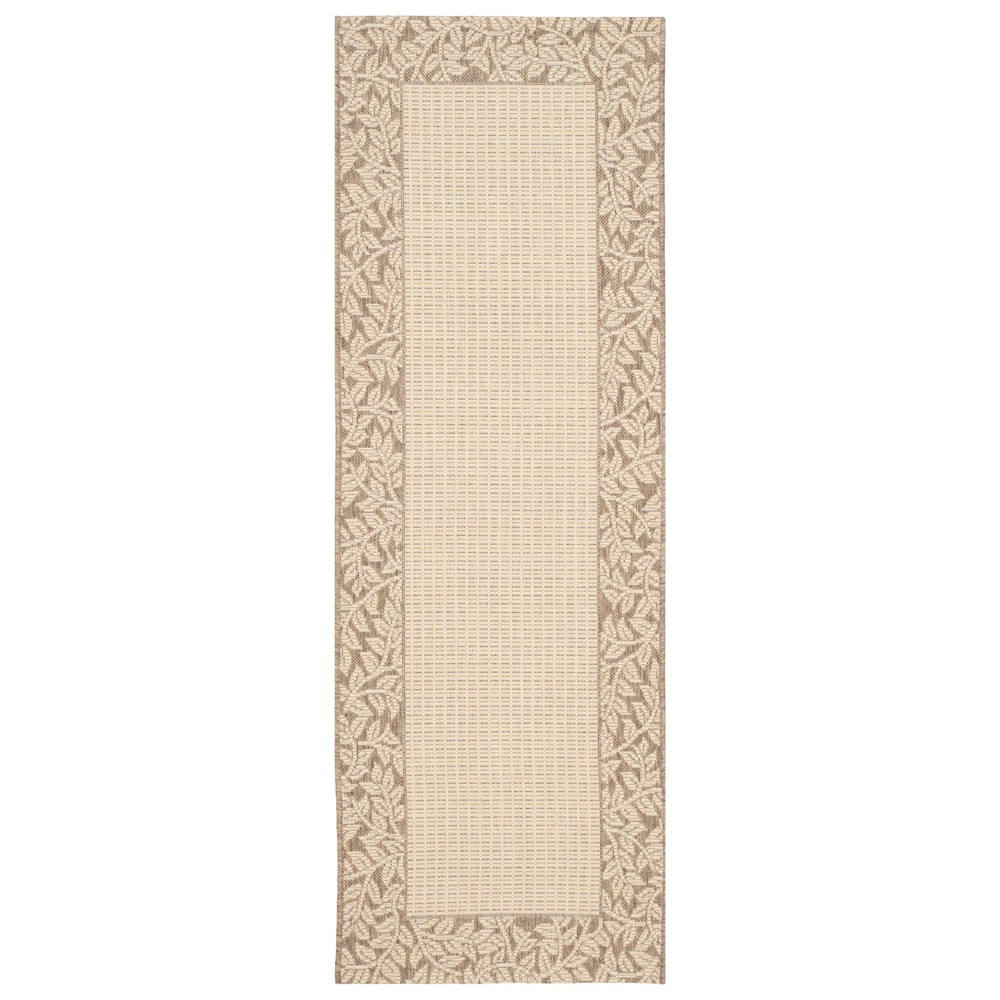 2'3inX6'7in Runner Aalborg Patio Rug Natural/Brown - Safavieh