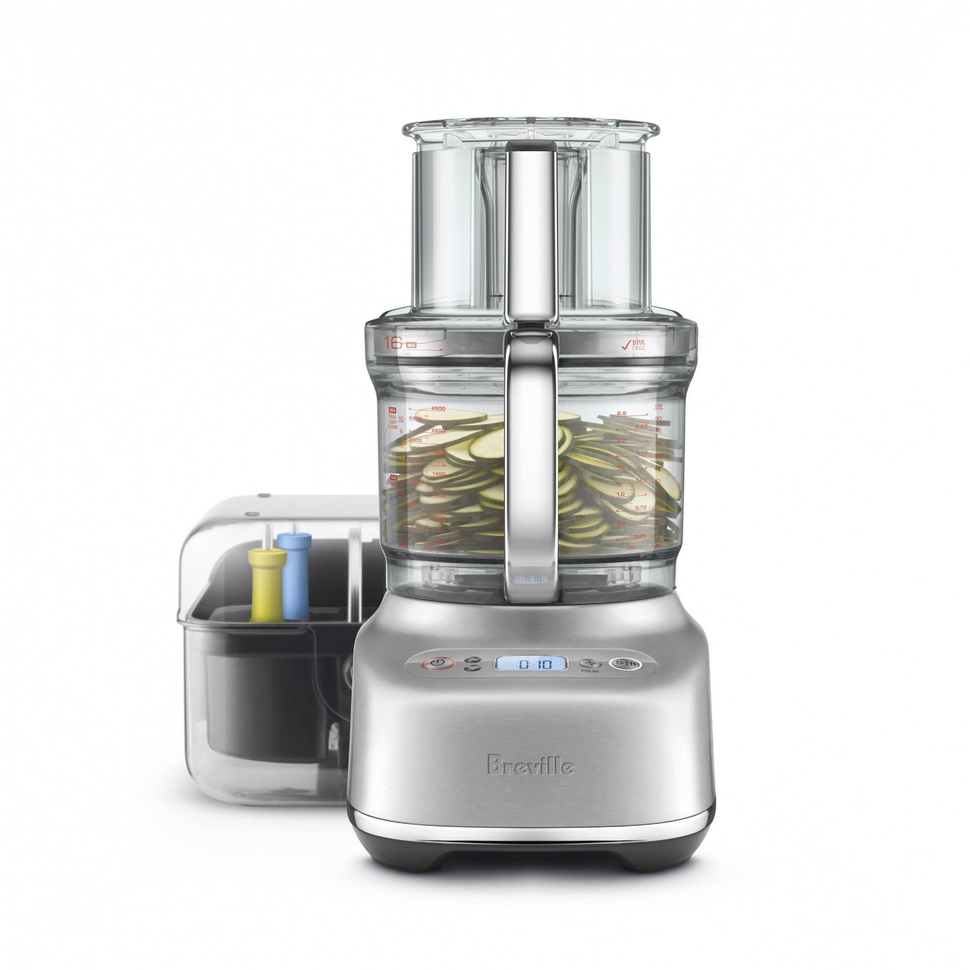 Breville Sous Chef 16 Cup Food Processor Brushed Stainless Steel: 1450W, BPA-Free, Dishwasher-Safe, 2 Speeds