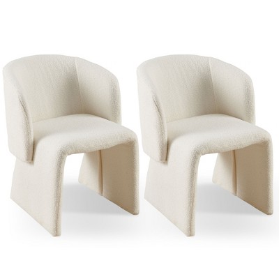 XINGHANZHENXUAN Brown 2 Piece Comfy Teddy Fabric Side Chair, Modern Single Sofa for Multi - Room Use, 3 Color Options