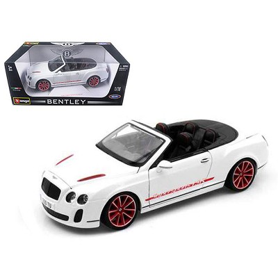 2012 2013 Bentley Continental Supersports ISR Convertible White 1/18 Diecast Model Car by Bburago