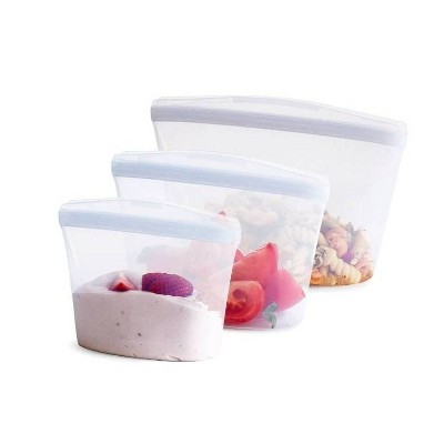 stasher Premium Silicone Reusable Food Storage Bowls - 3pk