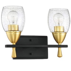 Luminance Kelston Black and Gold 2 Light Bathroom Vanity,  Clear Seeded Glass - 1 of 4