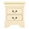 HomeStock Beige Nightstand with Two Drawers, 24x21x16 Compact Bedside Storage Table with Soft Finish and Stylish Bedroom Use - 3 of 4