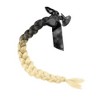 Unique Bargains Bicycle Motorcycle Ramp Helmet Pigtail Braids Hair Black Gold 22" - 3 of 4