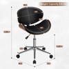 Costway Adjustable Leather Office Chair Swivel Bentwood Desk Chair w/Curved Seat - 4 of 4
