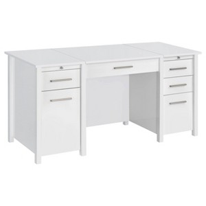 Dylan 4 Drawer Standing Office Desk with Cabinet - Coaster - 1 of 4
